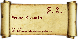 Pencz Klaudia névjegykártya