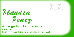 klaudia pencz business card